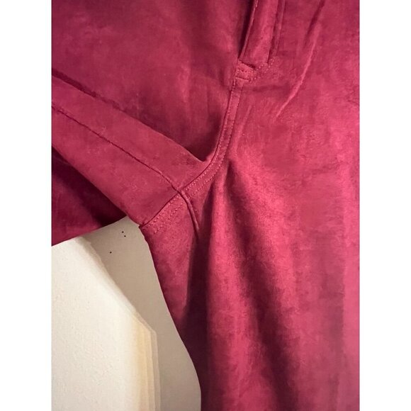 Coldwater Creek Suede Pant 12 Red Wide Leg Festive Classic Chic Preppy Holiday - Picture 4 of 11